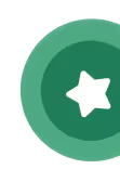 Green layered circular badge with a white star shape in the center.